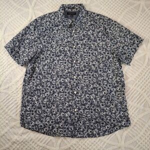 Banana Republic Men's XL Cotton Standard Fit‎ Button Down Shirt Blue Floral